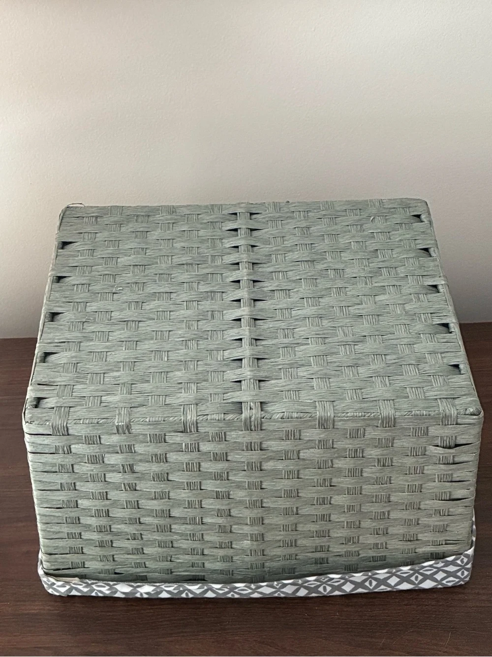 Gray Woven Storage Basket with Patterned Liner - Home Accents